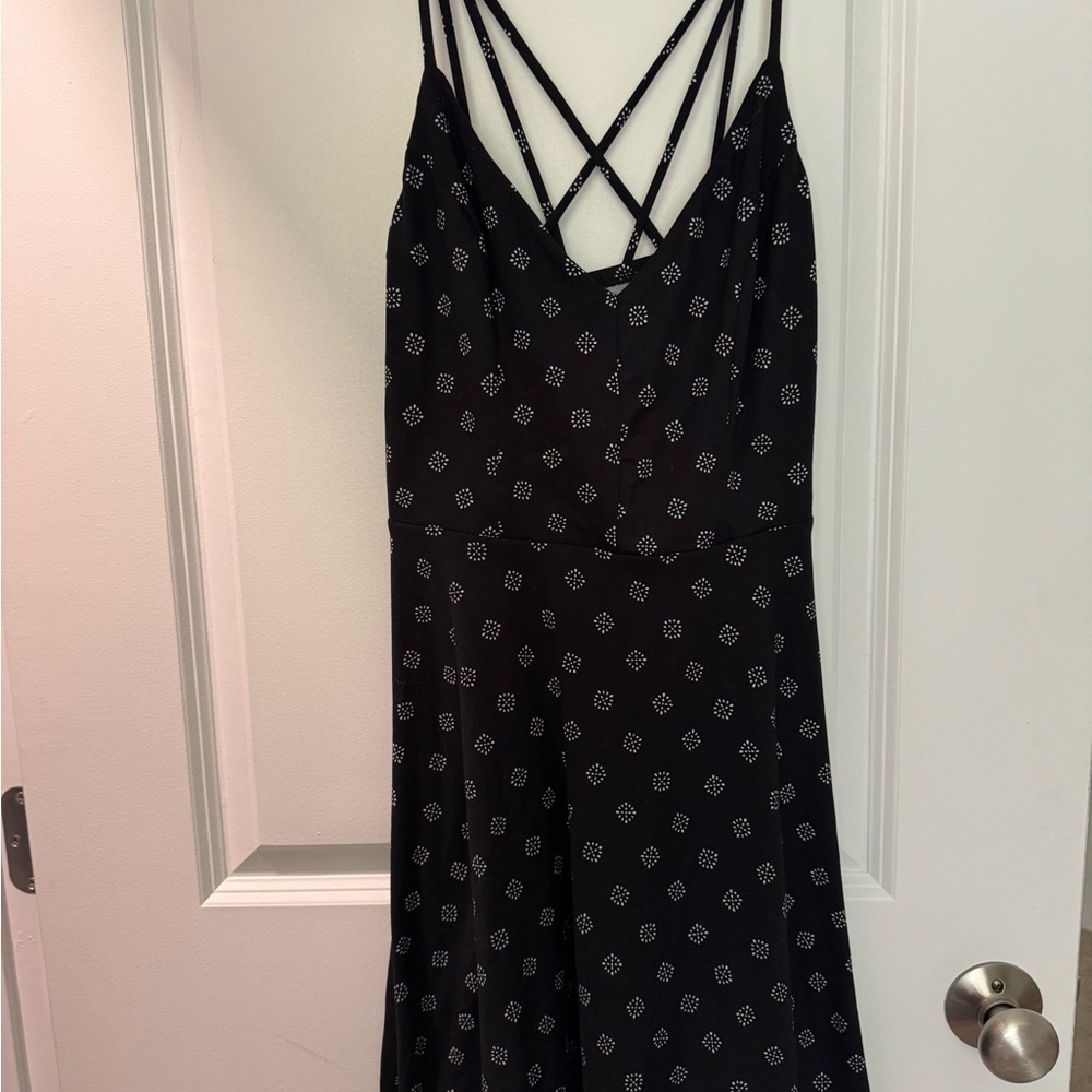 Nine Britton Black Dress with White Floral Pattern